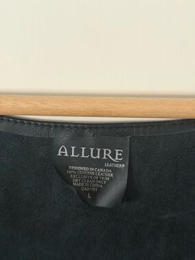 Allure Black Leather Dress with Branded Label
